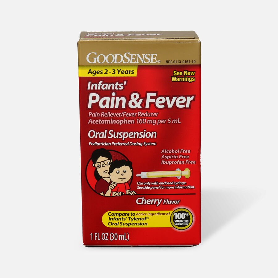 GoodSense® Infants' Pain & Fever Relief 160 mg, Cherry Flavor, 1 fl oz., , large image number 0