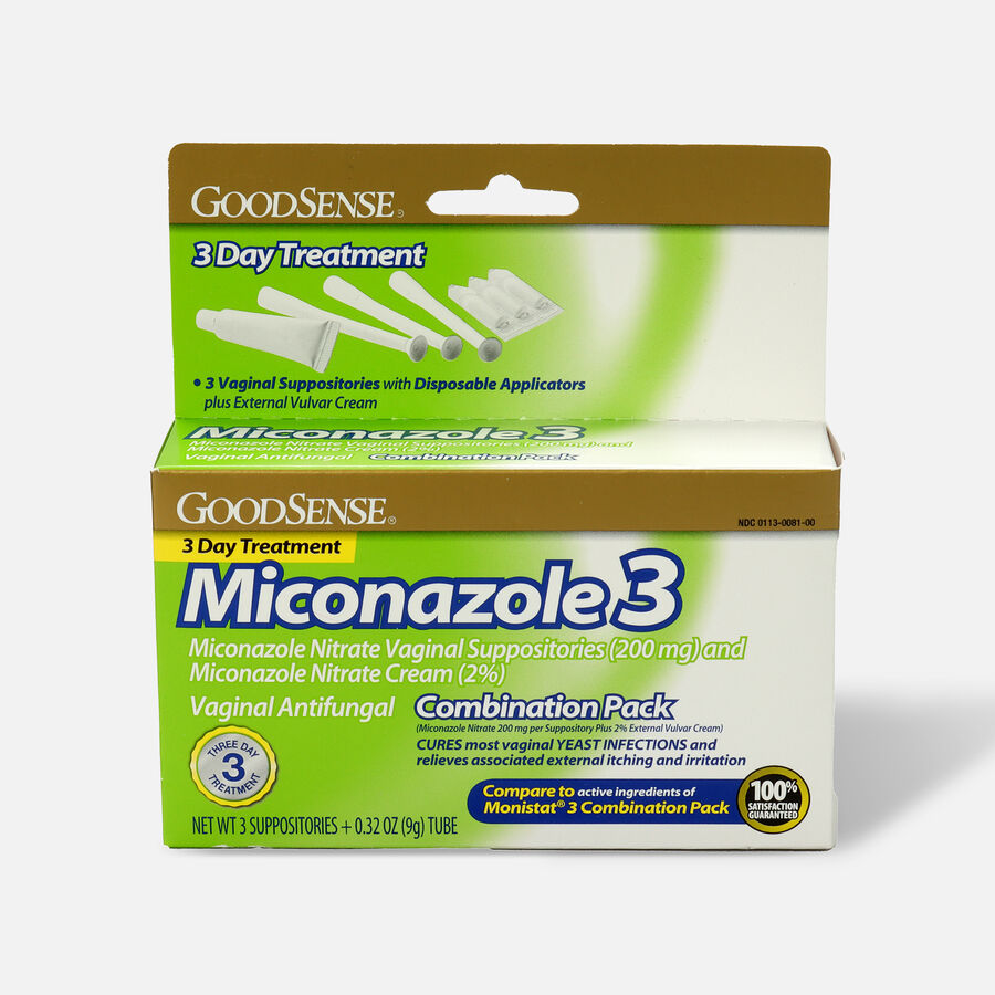 GoodSense® Miconazole 3 Combination Pack, Suppositories with Applicators and Cream, , large image number 0