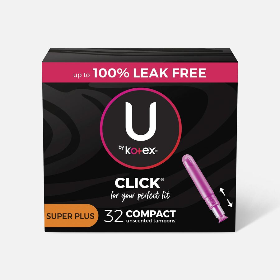 U by Kotex Click Compact Tampons, Super Plus Absorbency, 32 ct., , large image number 0