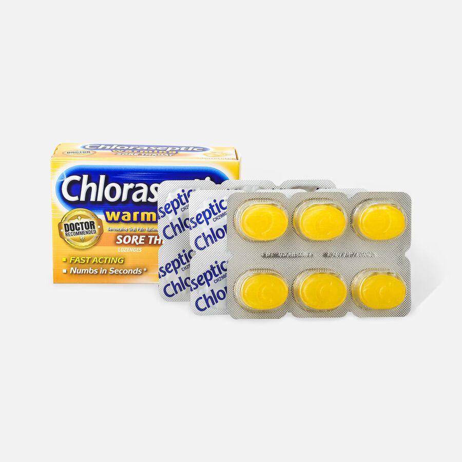 Chloraseptic, Honey Lemon, Warming Sore Throat Lozenges, 18 ct., , large image number 1