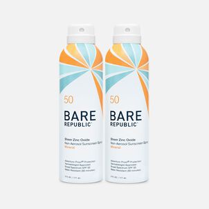 Bare Republic Mineral SPF 50 Sunscreen Spray, Vanilla-Coco, 6 fl oz. (2-Pack)