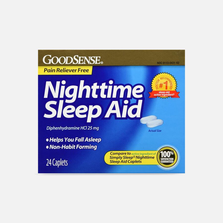 GoodSense® Night Time Sleep Aid 25 mg Caplets, 24 ct., , large image number 0