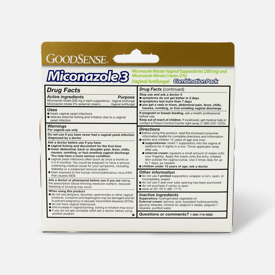 GoodSense® Miconazole 3 Combination Pack, Suppositories with Applicators and Cream, , large image number 1