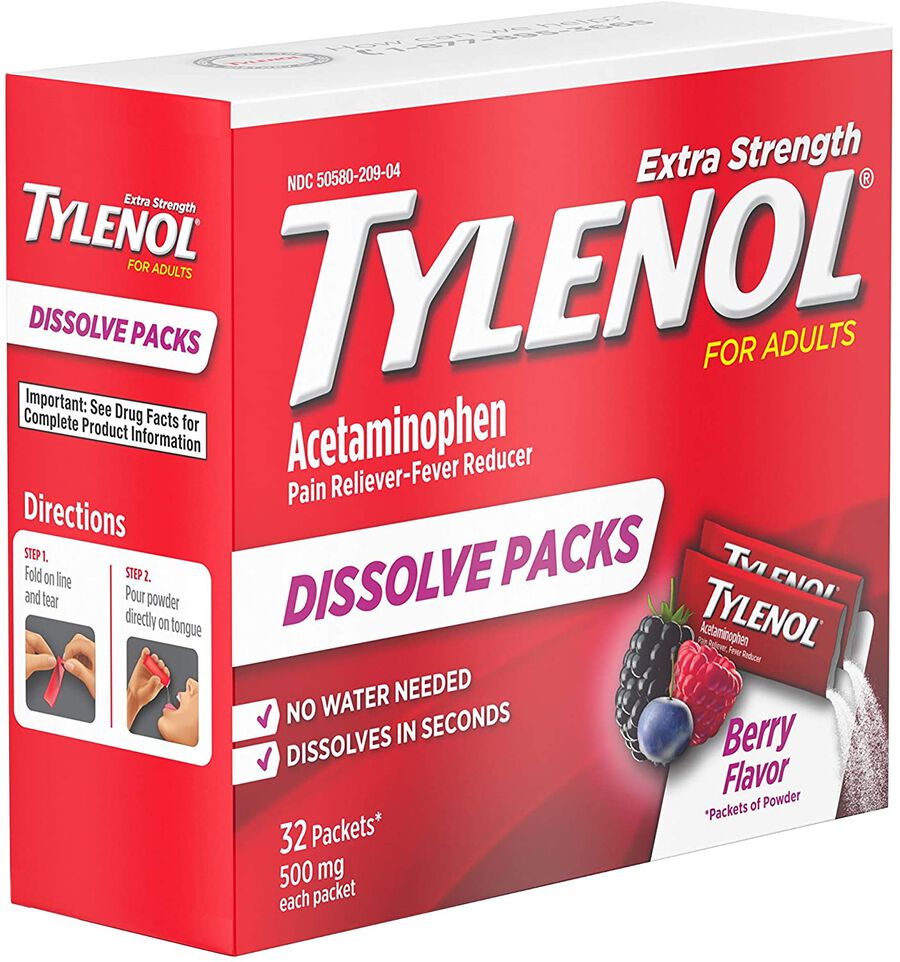 Tylenol Pain and Fever Powder Packs for Adults, Berry Flavor, 32 ct., , large image number 5