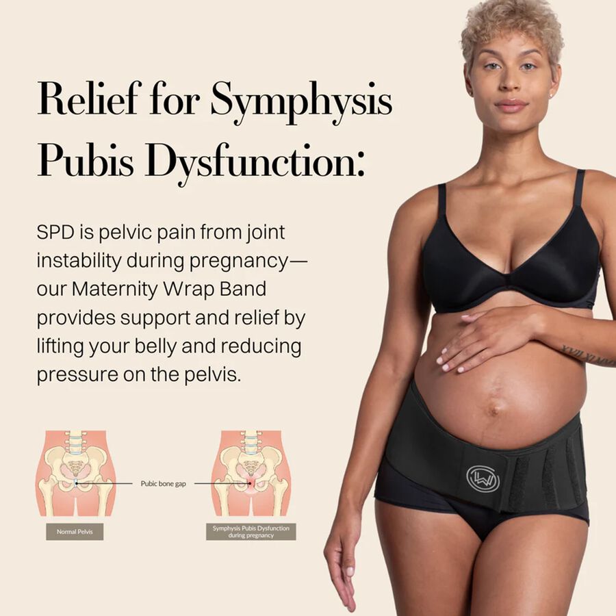 What Waist Maternity Wrap Band, Black, , large image number 3