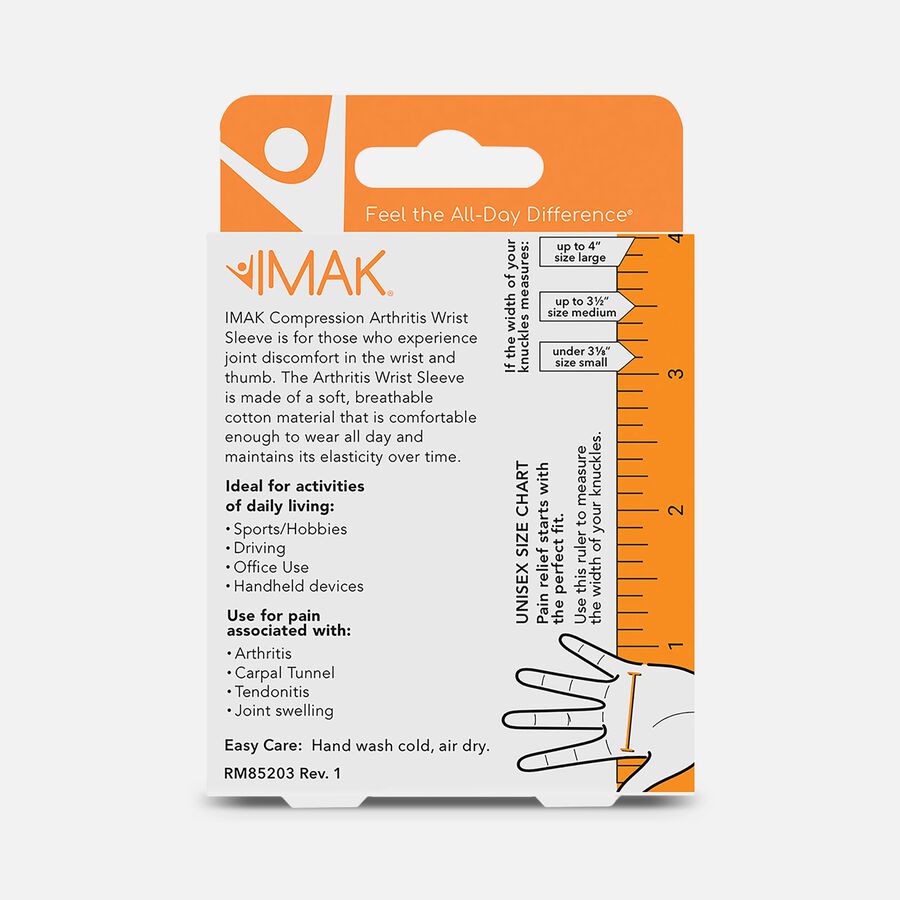 IMAK Compression Arthritis Wrist Sleeve, Medium, , large image number 1