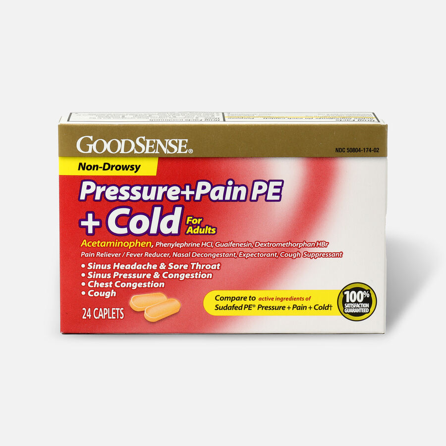 GoodSense® Pressure + Pain PE + Cold Relief Caplets, Non-Drowsy, 24 ct., , large image number 0