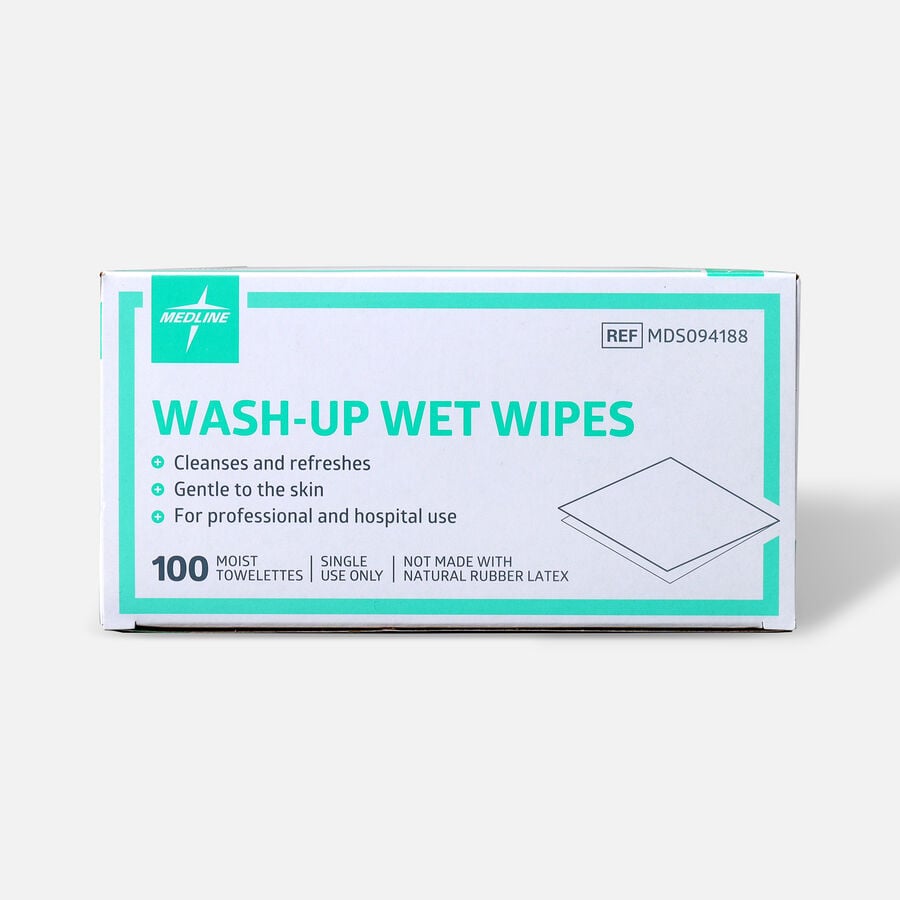 Medline® Industries Wash-up Wet Towelettes, 5" x 7", Box of 100, , large image number 0