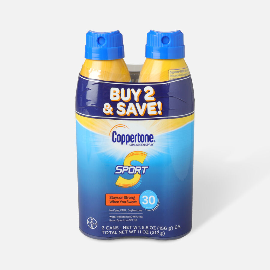 Coppertone Sport Sunscreen Spray SPF 30, Twin Pack, 5.5 oz. ea., , large image number 0