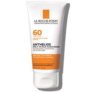 La Roche-Posay Anthelios 60 Body and Face Sunscreen Melt-In Milk Lotion, SPF 60 with Antioxidants, 5 fl oz.