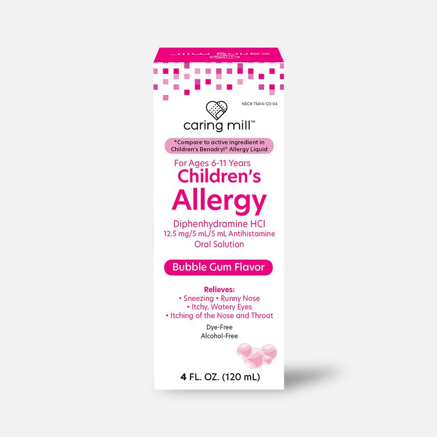 Caring Mill™ Children's Allergy Dye-Free Bubblegum Liquid 4 oz., , large image number 0