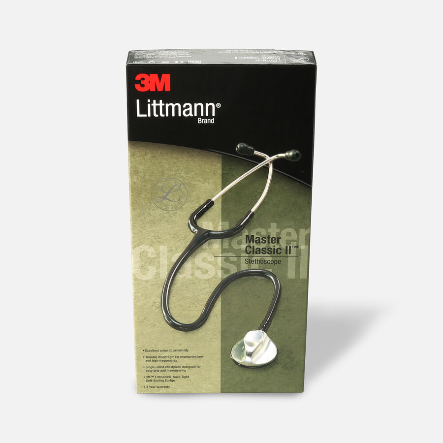 3M Littman Master Classic II Stethoscope, Black Tube, 27", , large image number 0
