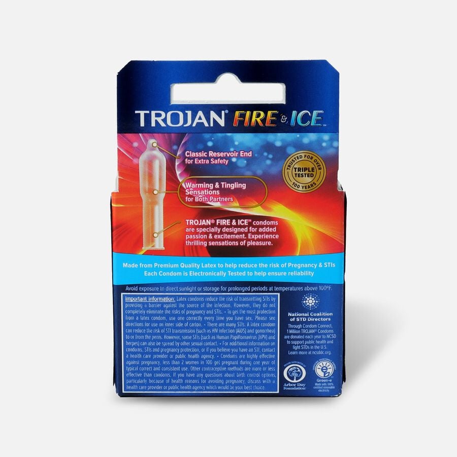 Trojan Fire & Ice Condoms, 3-Pack, , large image number 1