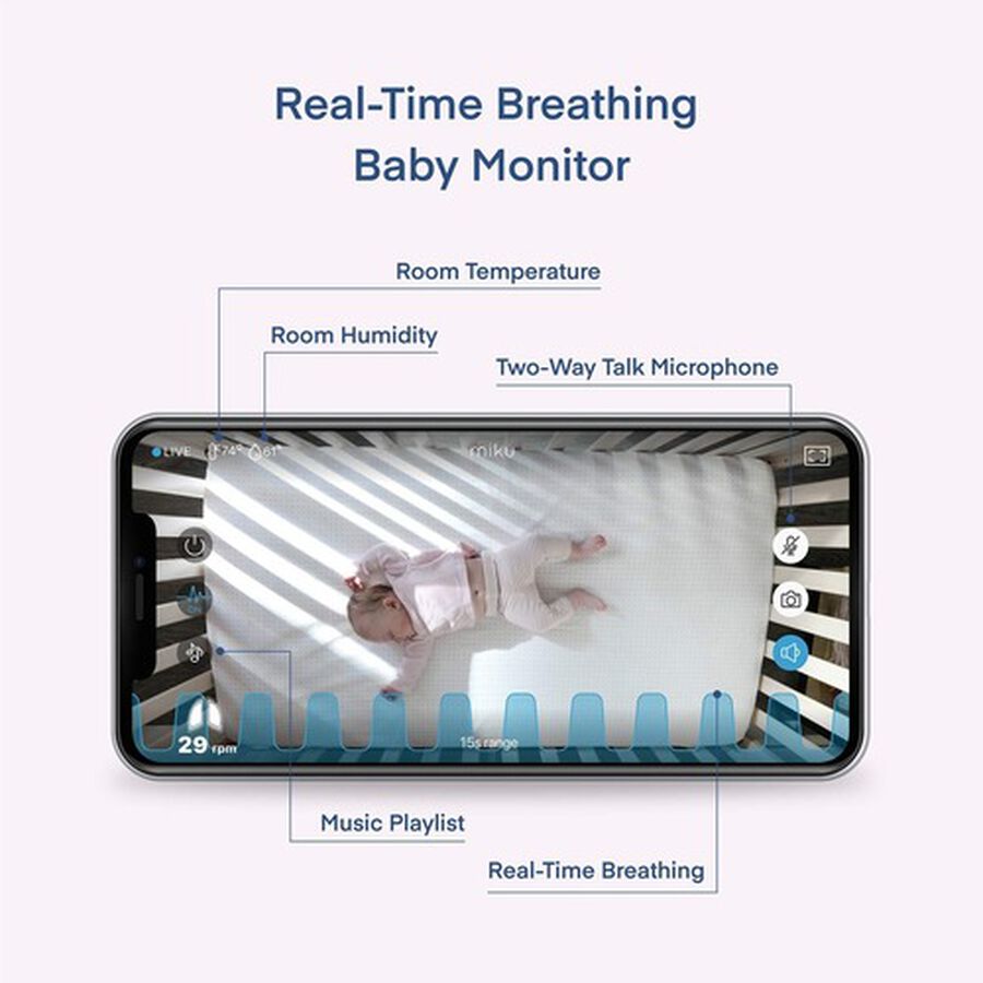 Miku Smart Baby Monitor with Breathing and Movement, , large image number 4