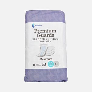 Because Premium Guards Bladder Control for Men, Maximum Absorbency, 20 ct.