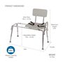 DMI® Sliding Transfer Bench Shower Chair with Cut-Out Seat, , large image number 2