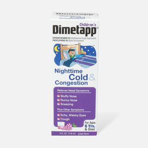 Children's Dimetapp Nighttime Cold & Congestion, Grape, 4 oz.