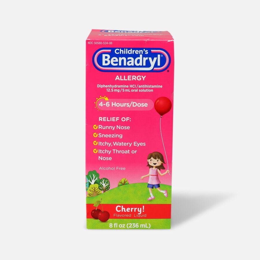 Children's Benadryl Oral Solution, Cherry Flavored, , large image number 1