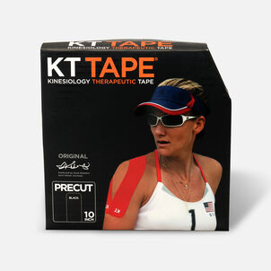 KT Tape Cotton Jumbo Precut Tape, Black, 150 Precut Strips