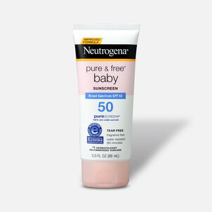 Neutrogena Pure & Free Baby Mineral Sunscreen, Broad Spectrum, SPF 50, 3 fl oz.