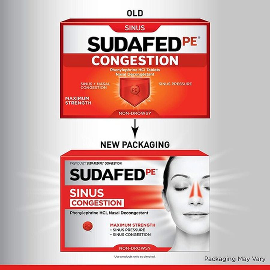 Sudafed PE Sinus Congestion Maximum Strength Non-Drowsy Decongestant Tablets, 36 ct., , large image number 4