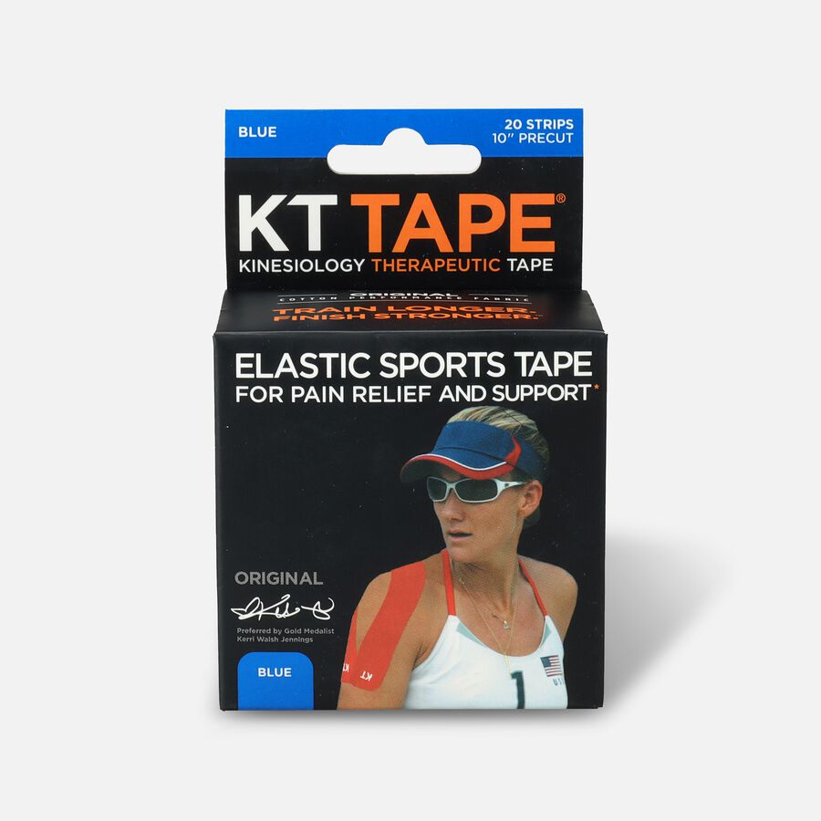 KT TAPE Original, Pre-cut, 20 Strip, Cotton, Blue, Blue, large image number 0