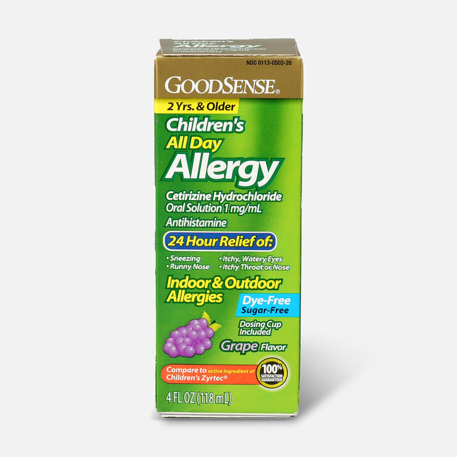 GoodSense® Child All Day Allergy Cetirizine 24-Hr Grape Flavor 4 fl oz., , large image number 0