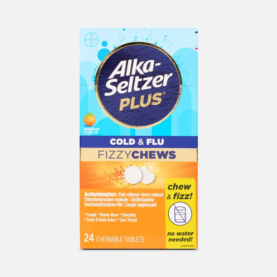 Alka-Seltzer Plus&reg; Fizzy Chews Cold & Flu Fizzy Chews, Orange, 24 ct., , large image number 0