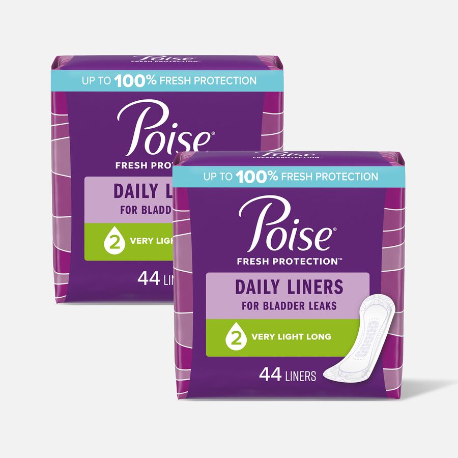 Poise Pantyliners Very Light Extra Coverage, Long, 44 ct. (2-Pack), , large image number 0