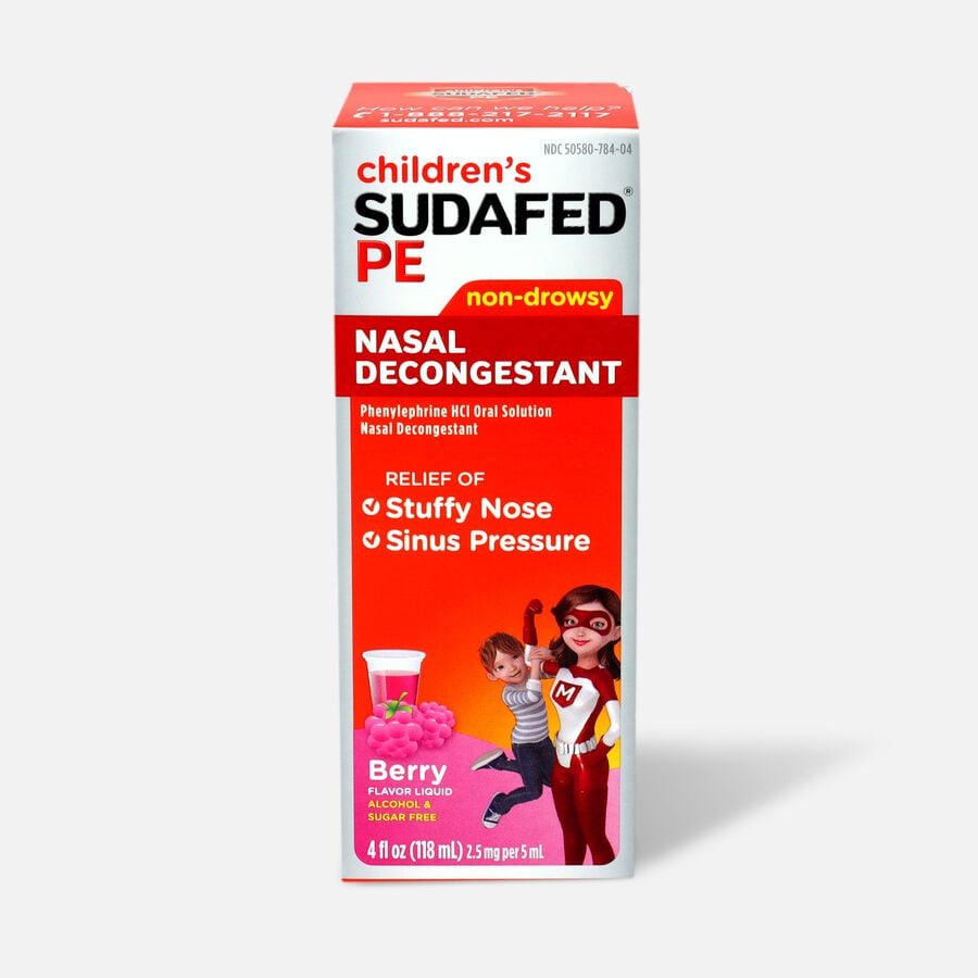 Children's Sudafed PE Oral Solution, Non-Drowsy, Berry Flavor, 4 fl oz., , large image number 0