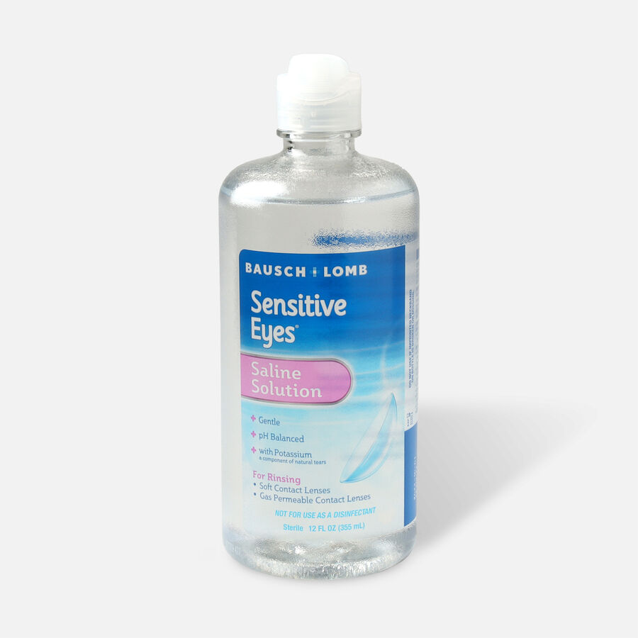 Sensitive Eyes Plus Saline Solution For Soft Contact Lenses, With Potassium, 12 fl oz., , large image number 1