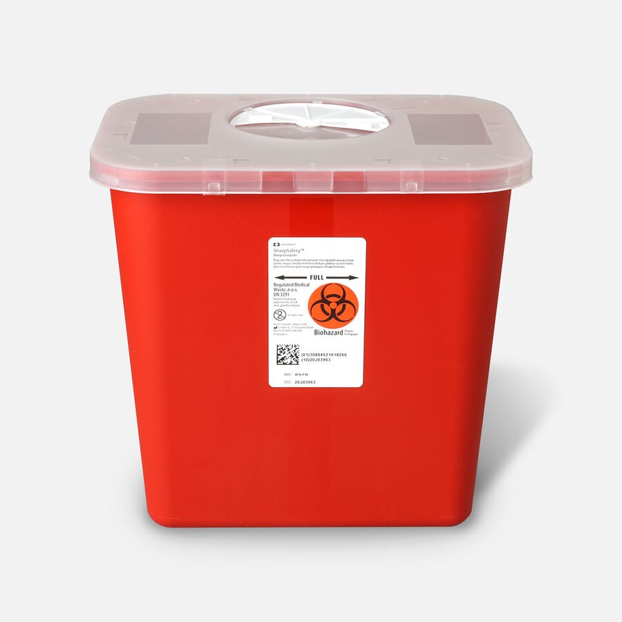 Transportable Sharps Container 2 gal., Transparent Red, 8970, , large image number 0