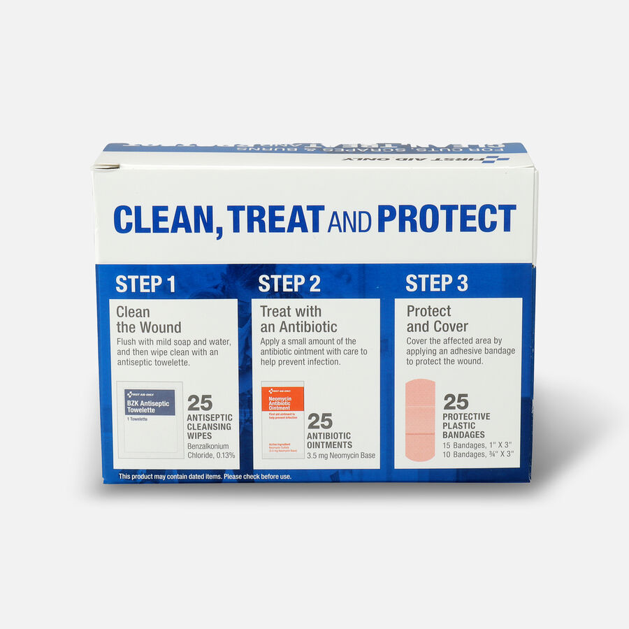 First Aid Only Clean, Treat and Protect For Cuts, Scrapes & Burns Kit, , large image number 1