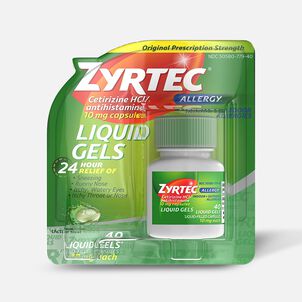 Zyrtec Allergy 24 Hour Relief Liquid Gels, 10 mg, 40 ct.