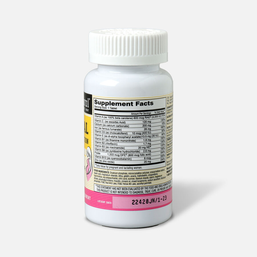 Mason Natural MasNatal Multivitamin/Multimineral Supplement, 100 tablets, , large image number 1