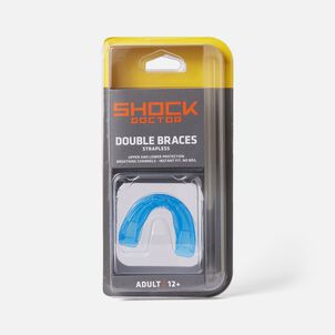 Shock Doctor Double Braces Mouth Guard, Blue Strapless