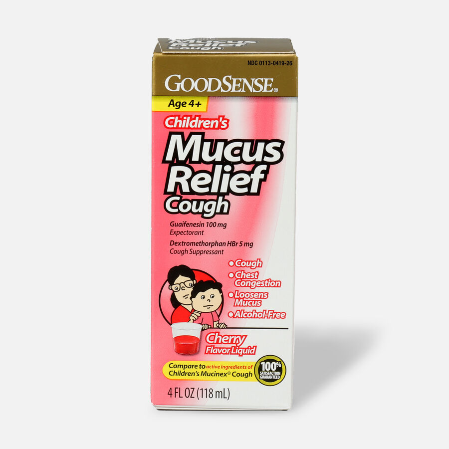GoodSense® Children's Mucus Relief Cough Cherry Flavor, 4 fl oz., , large image number 0