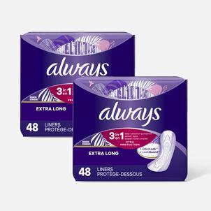 Always Panty Liners, Xtra Long with Leakguard, 48 ct. (2-Pack)