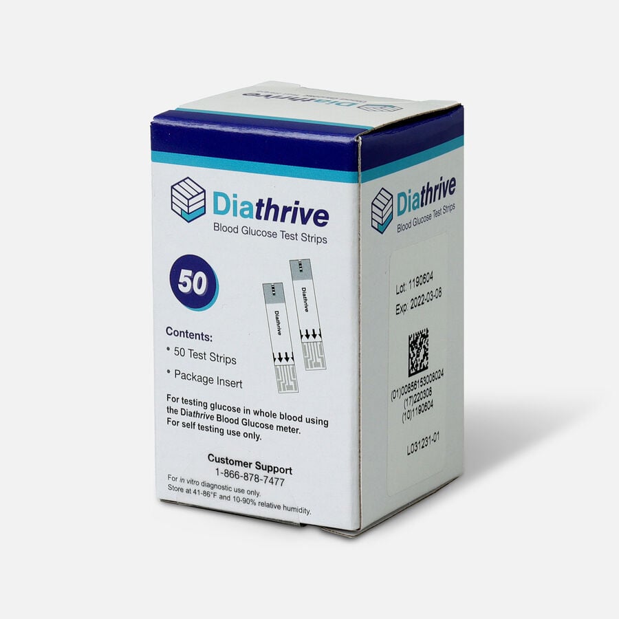 Diathrive Glucometer Test Strips, Vial of 50, , large image number 1