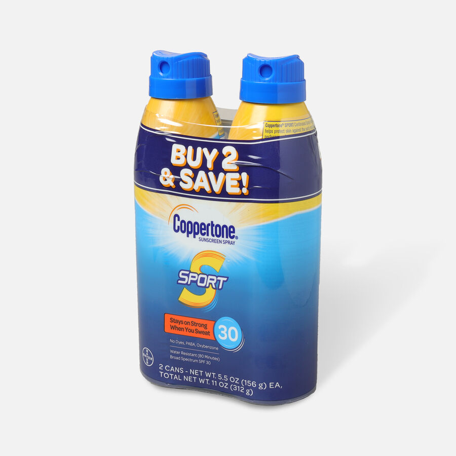 Coppertone Sport Sunscreen Spray SPF 30, Twin Pack, 5.5 oz. ea., , large image number 2