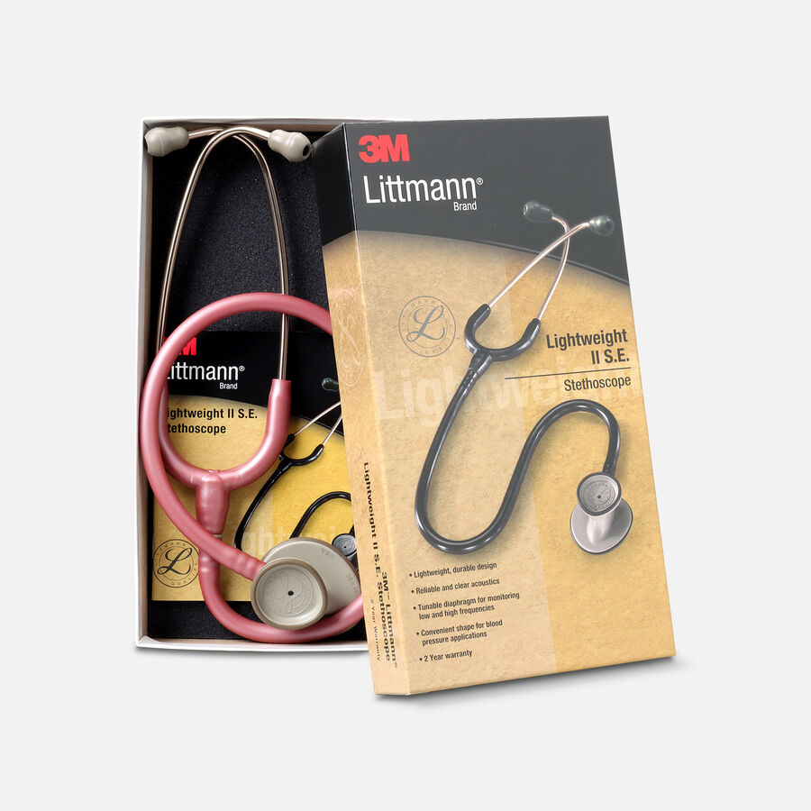 3M Littmann Lightweight II S.E. Stethoscope, Pearl Pink Tube with Standard Finish, 28", Pearl Pink, large image number 0