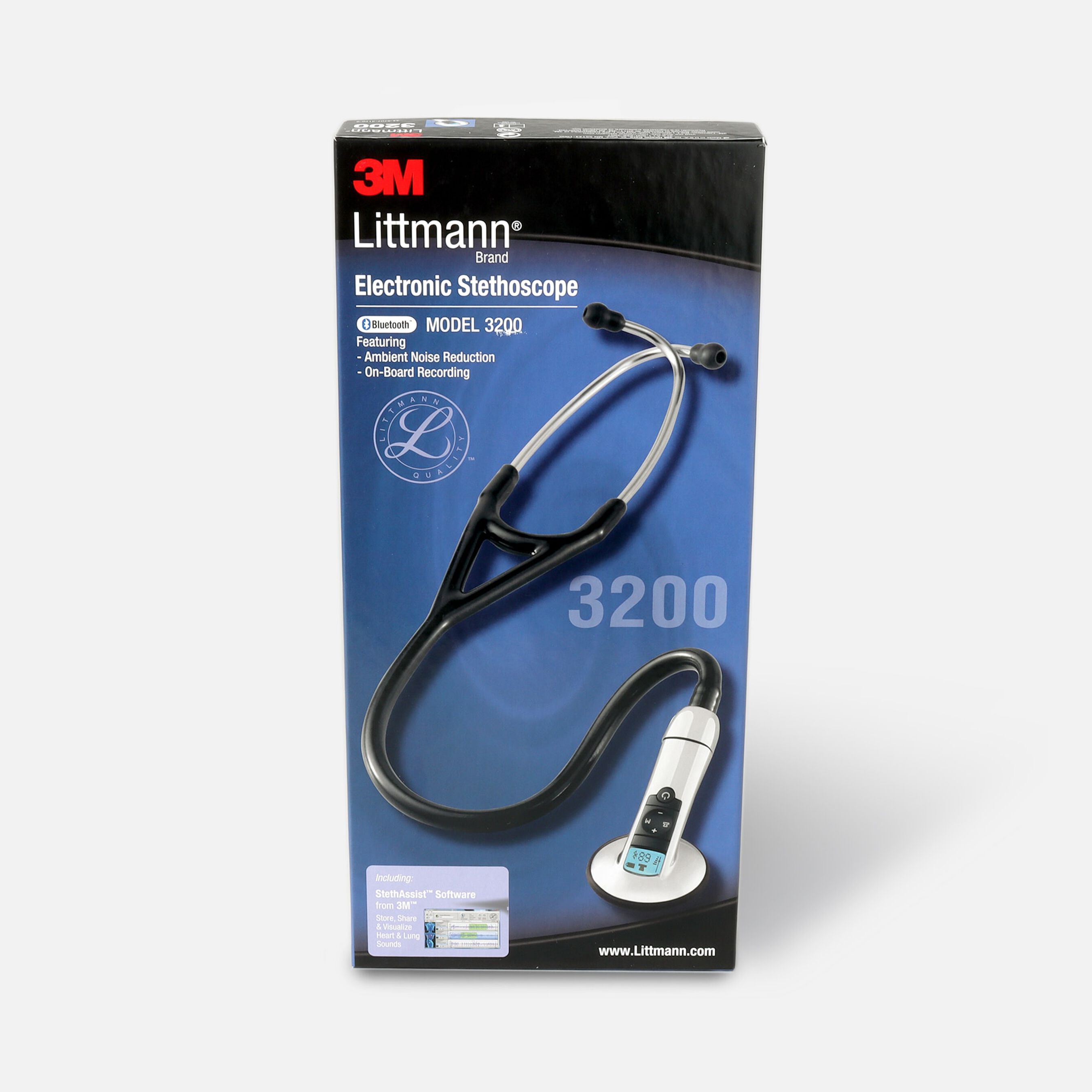 3M Littmann Model 3200 Electronic Stethoscope, Burgundy Tube, 27"