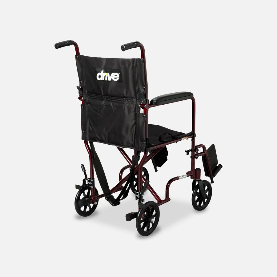 Drive Lightweight Transport Chair, 19", Red, , large image number 2