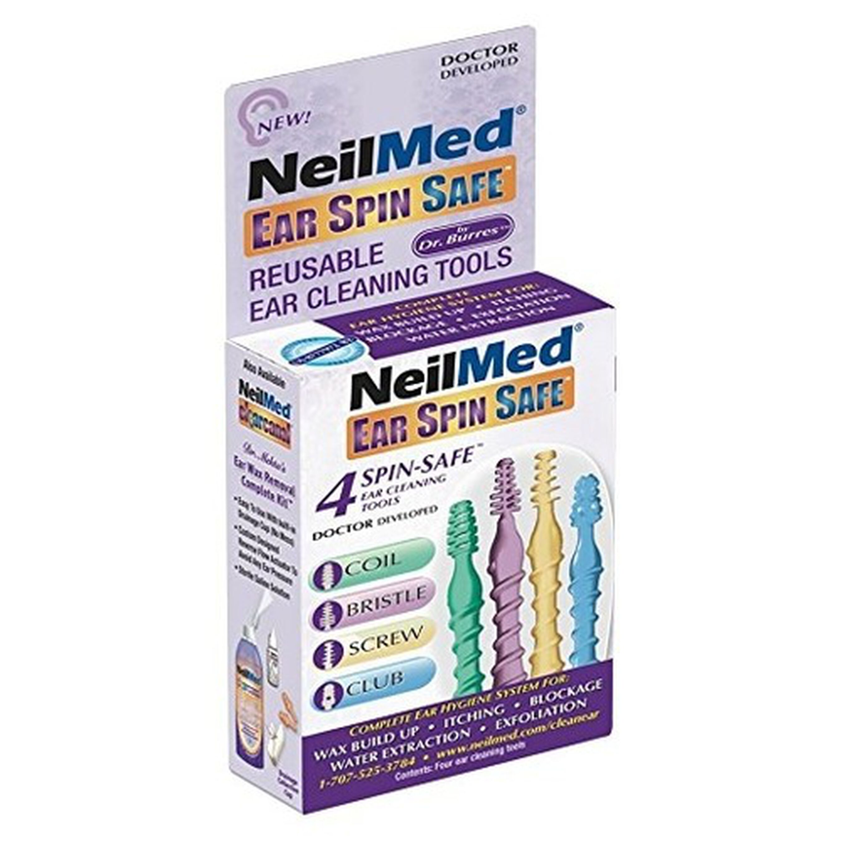 NeilMed Ear Spin Safe Ear Cleaning Tools, 4 count
