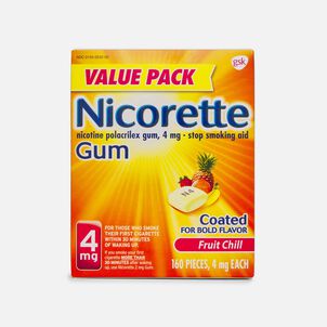 Nicorette Nicotine Gum, Fruit Chill, 4mg, 160 ct.