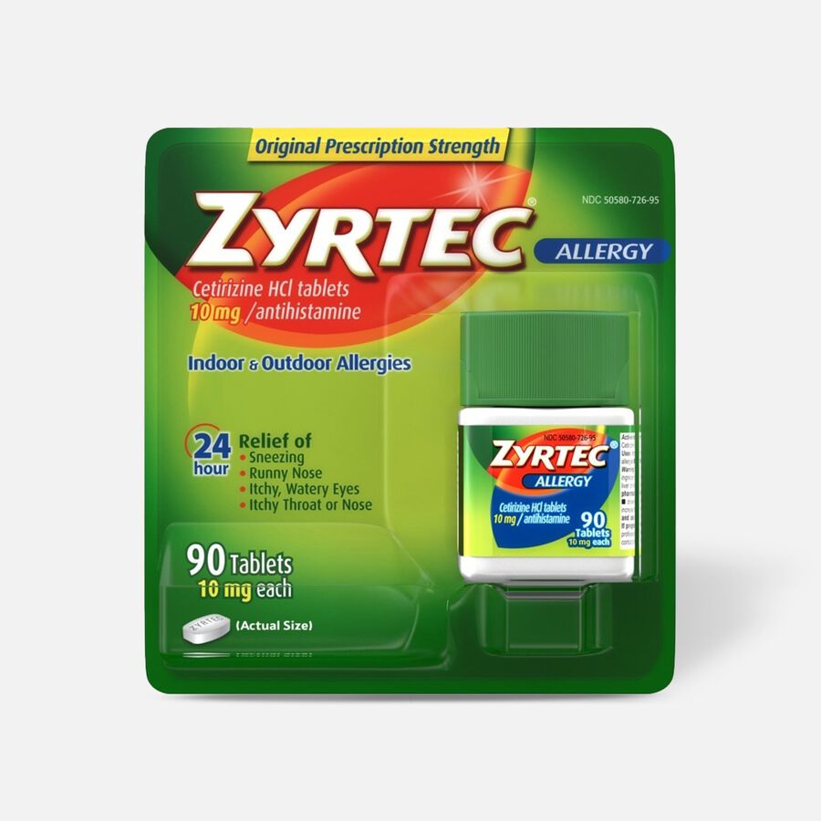 Zyrtec Indoor & Outdoor Allergy Relief Tablets, 10mg, 90 ct., , large image number 0