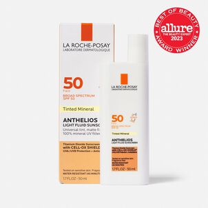 La Roche-Posay Mineral Anthelios Light Fluid Sunscreen for Face, Tinted, SPF 50, 1.7 oz.