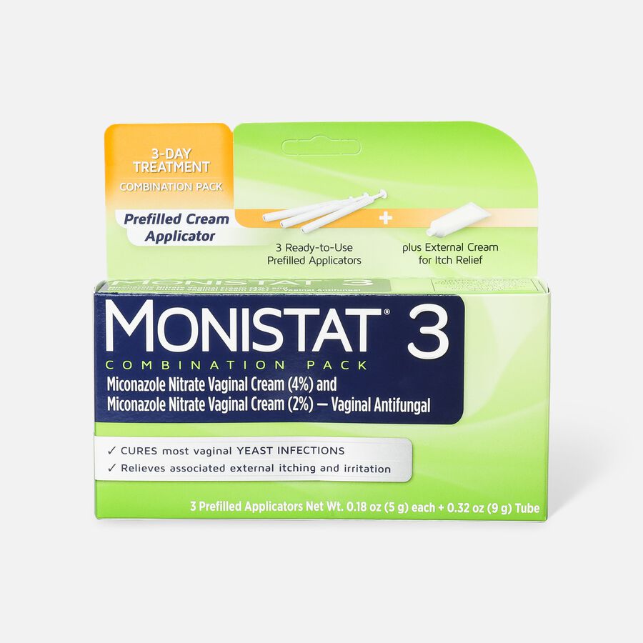 Monistat 3, Cure and Itch Relief, Prefilled Cream, , large image number 0