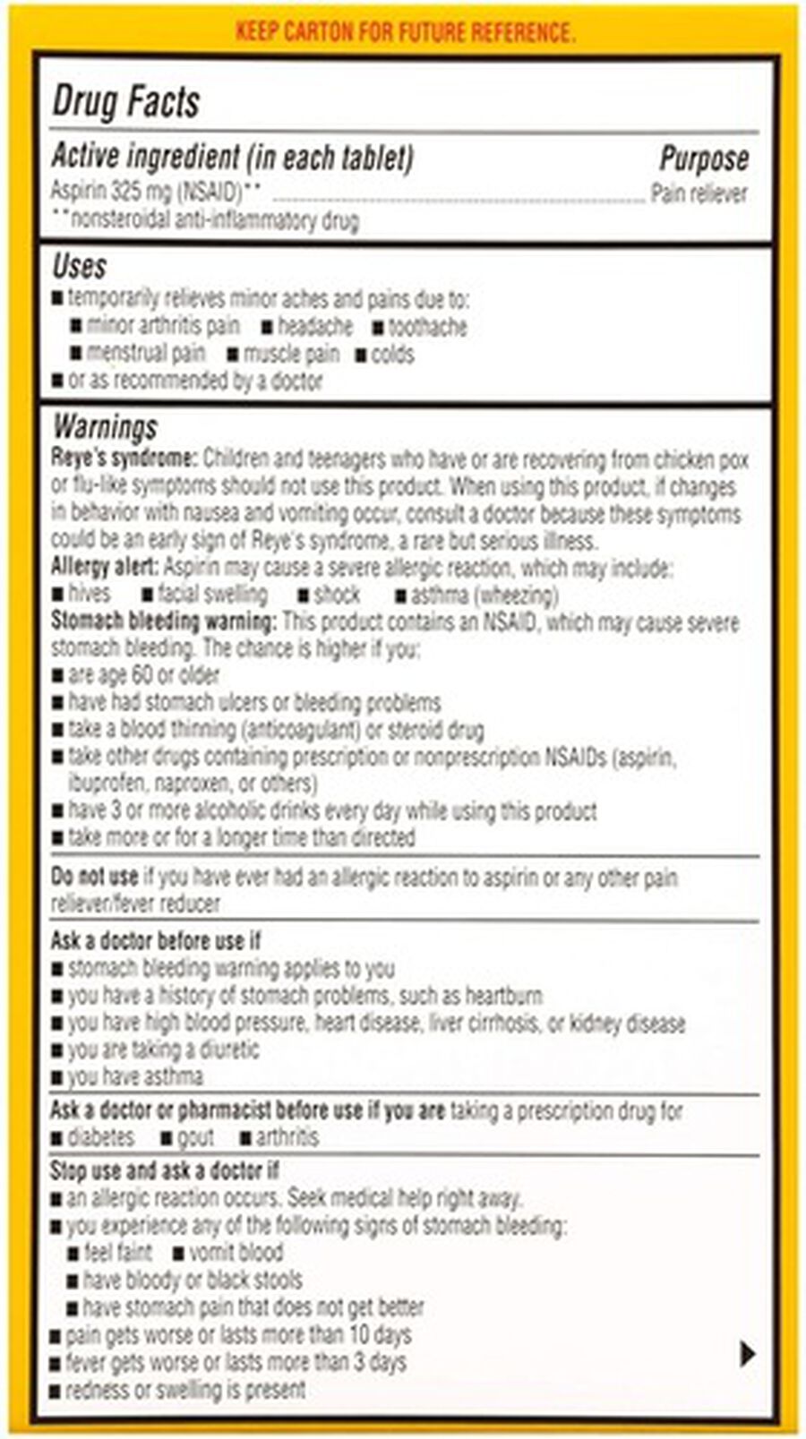 Ecotrin, Regular Strength Aspirin Tablets, 300 ct., , large image number 3
