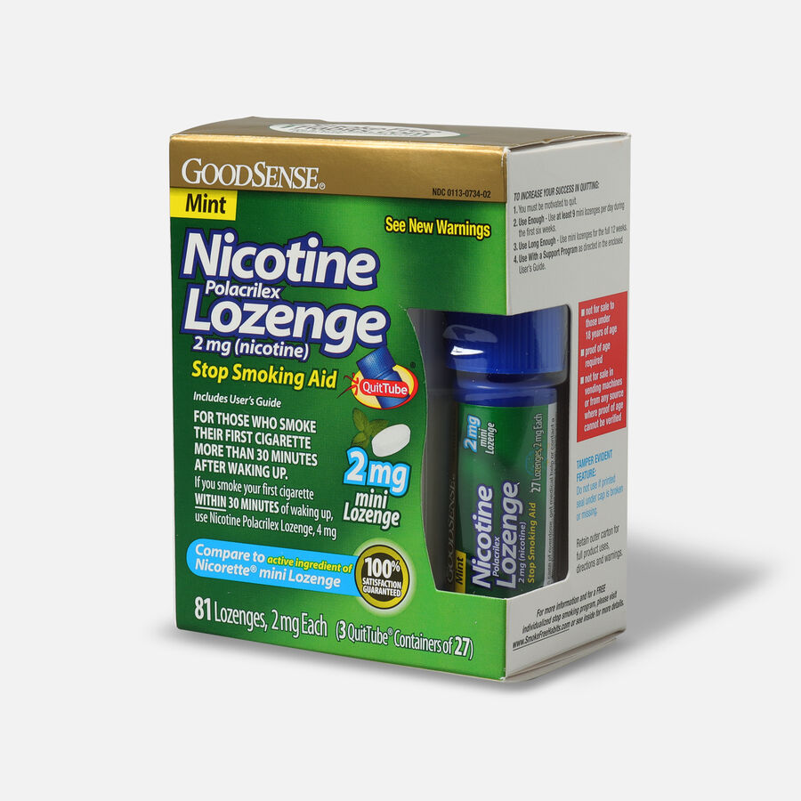 GoodSense® Nicotine Mini Lozenge Quit Tube Mint 2 mg, 81 ct., , large image number 2